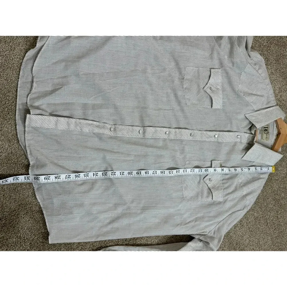 Vintage Pearl Snap Long Sleeve Button Down Brown Stripe Western Cowboy  18-35 - Picture 9 of 9